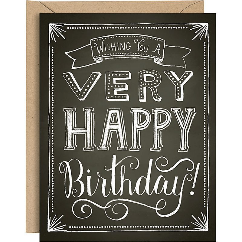 chalkboard happy birthday card - officeninajs