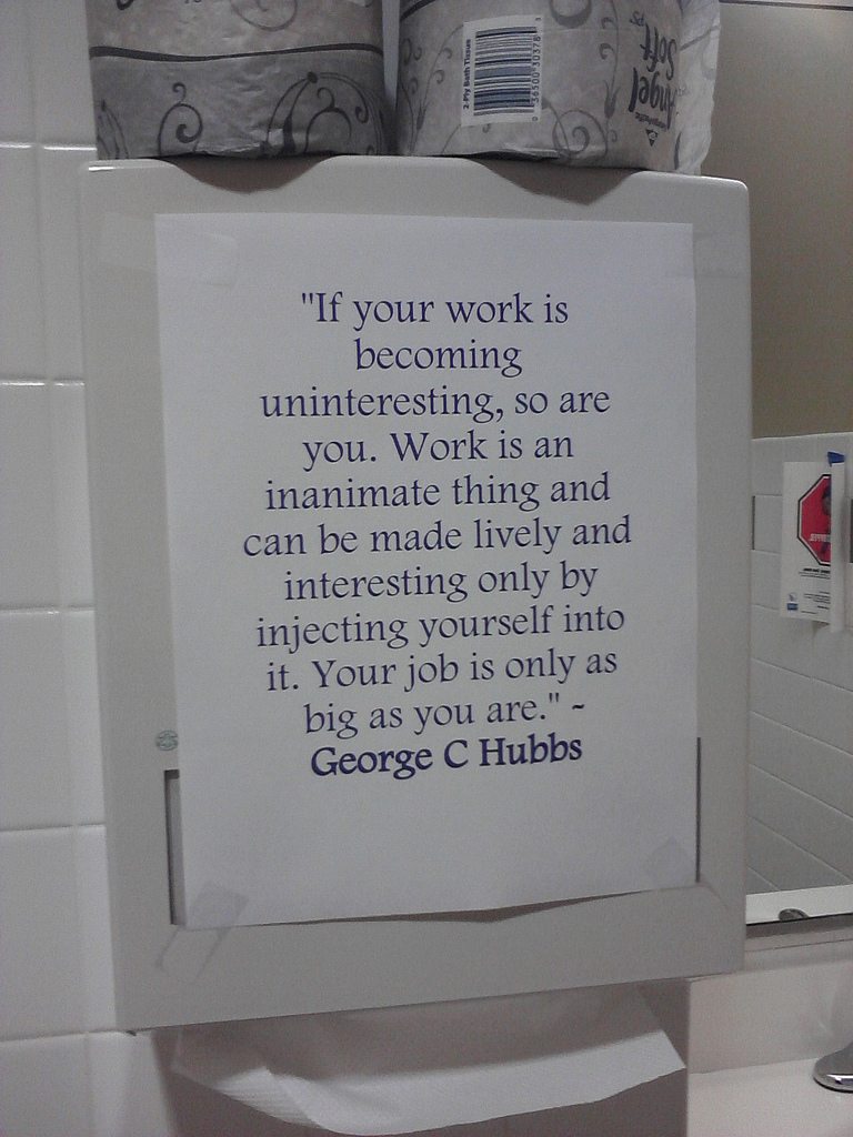 Office Bathroom Inspiration Sign