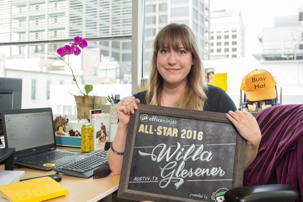 One of 2016's OfficeNinjas All-Stars, Willa from SpareFoot