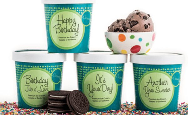 Satisfy their sweet tooth with personalized ice cream from eCreamery. You can even add your company logo! 