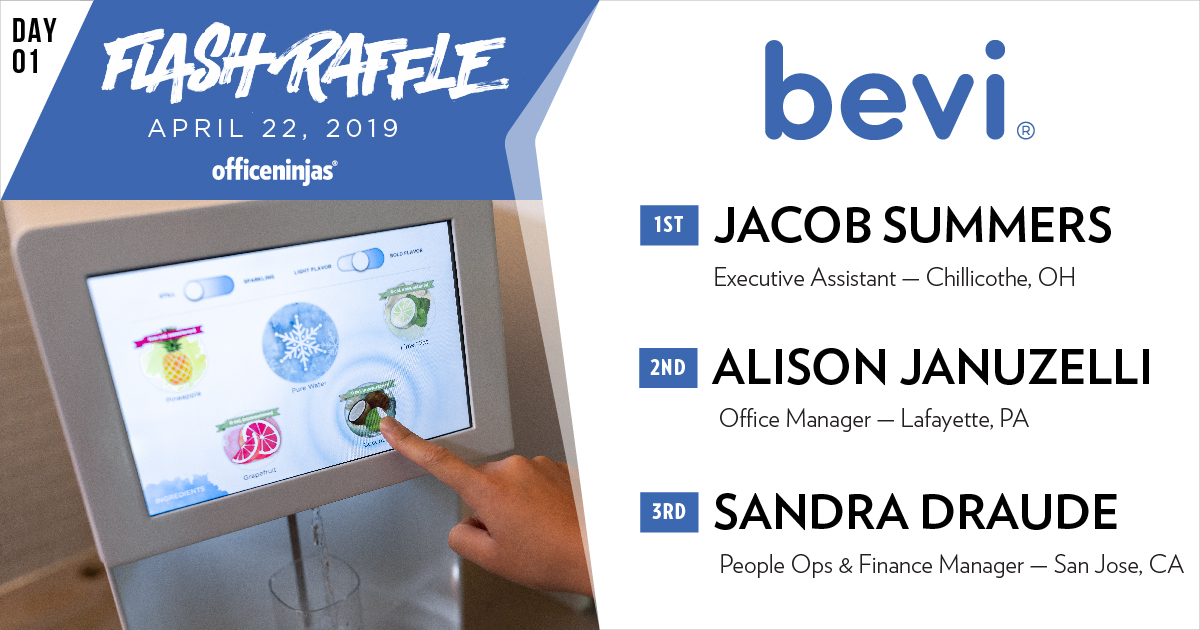 Flash Raffle winners hosted by Bevi