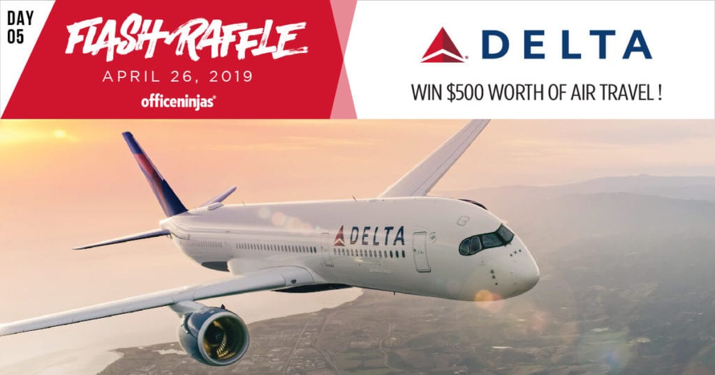Flash Raffle 2019 Day 3: Win $500 worth of air travel from Delta Air Lines!
