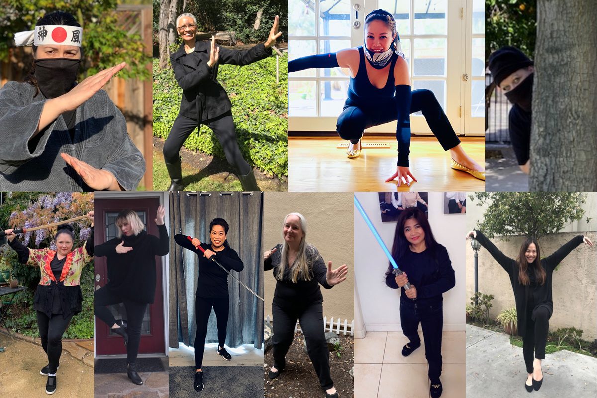 A second collage of Maxim Integrated Admin Team members striking a Ninja pose.